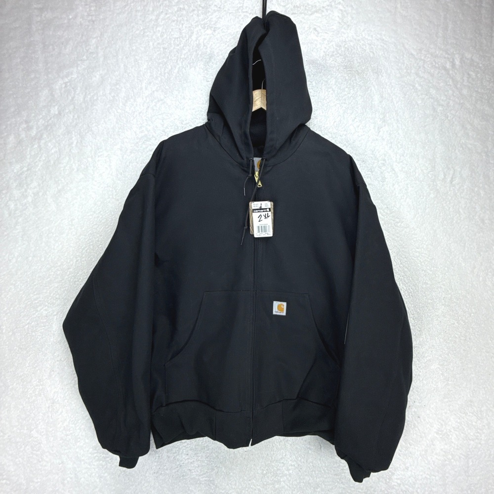 Carhartt J131 BLK Thermal Lined Duck Active Jacket Black Mens 2XL NWT